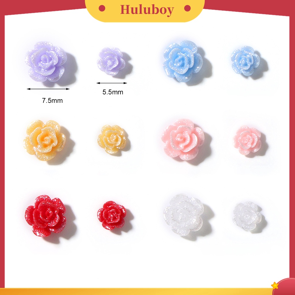 Huluboy Huluboy♡ 100pcs / Set Ornamen Bunga Camellia 3D Bahan Resin Untuk Dekorasi Nail Art Wanita