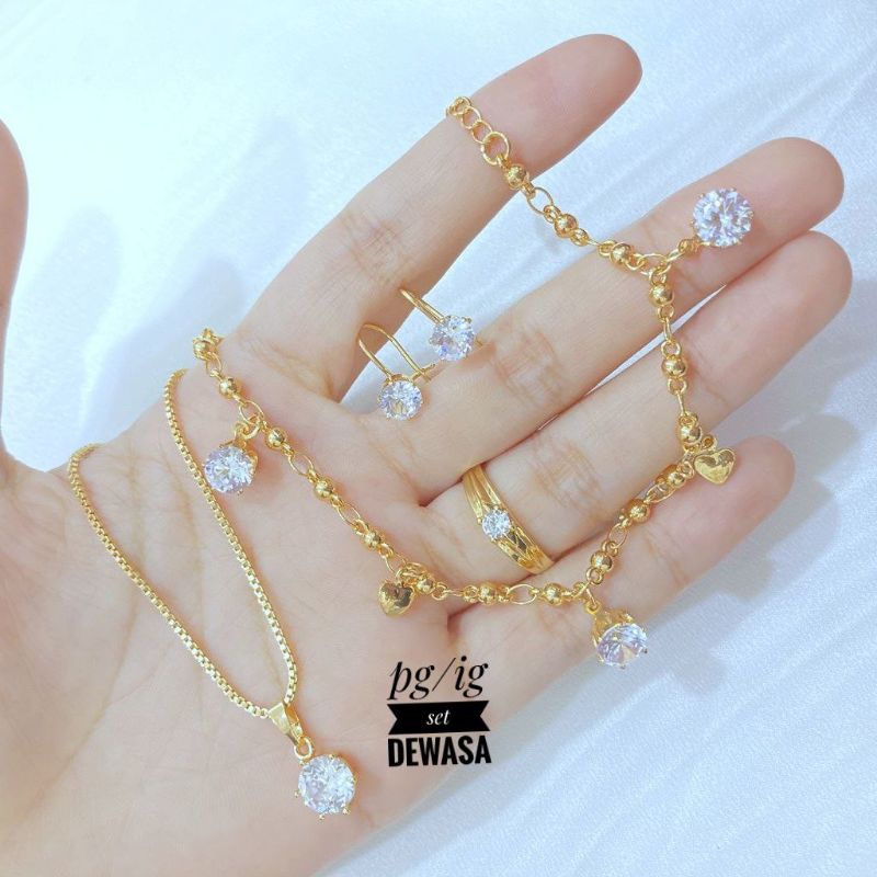 Perhiasan xuping Set Sepuh Emas 18k