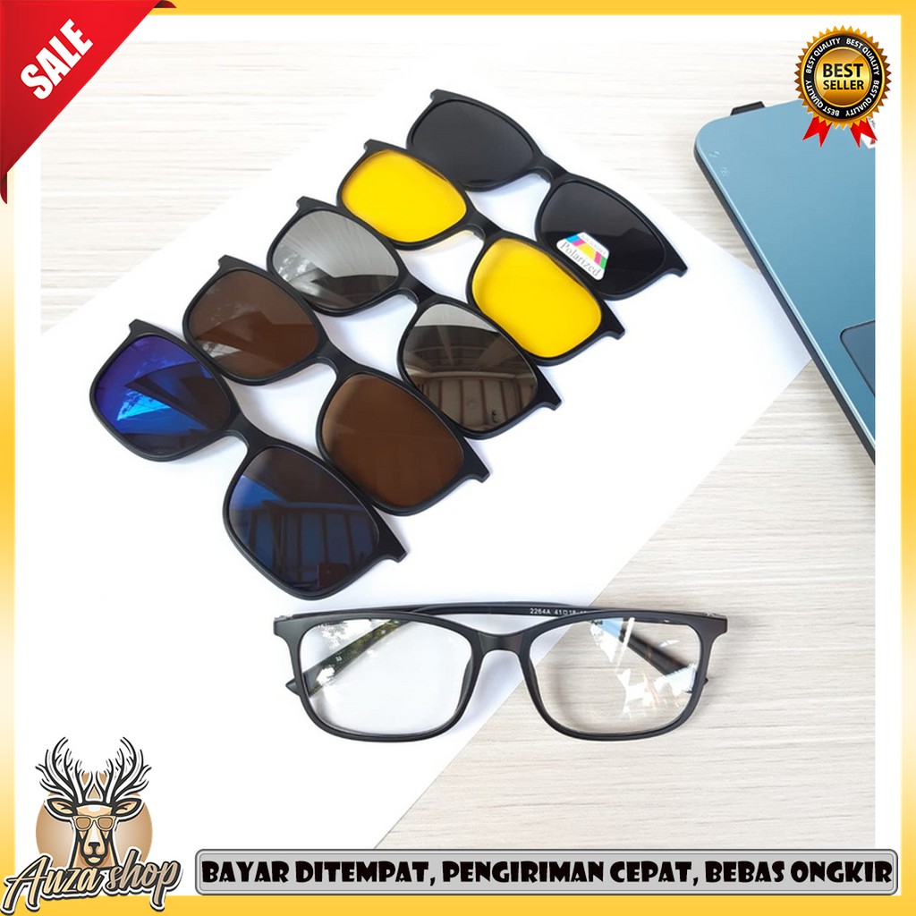2264A Kacamata / Sunglass Clip On 5 Lensa