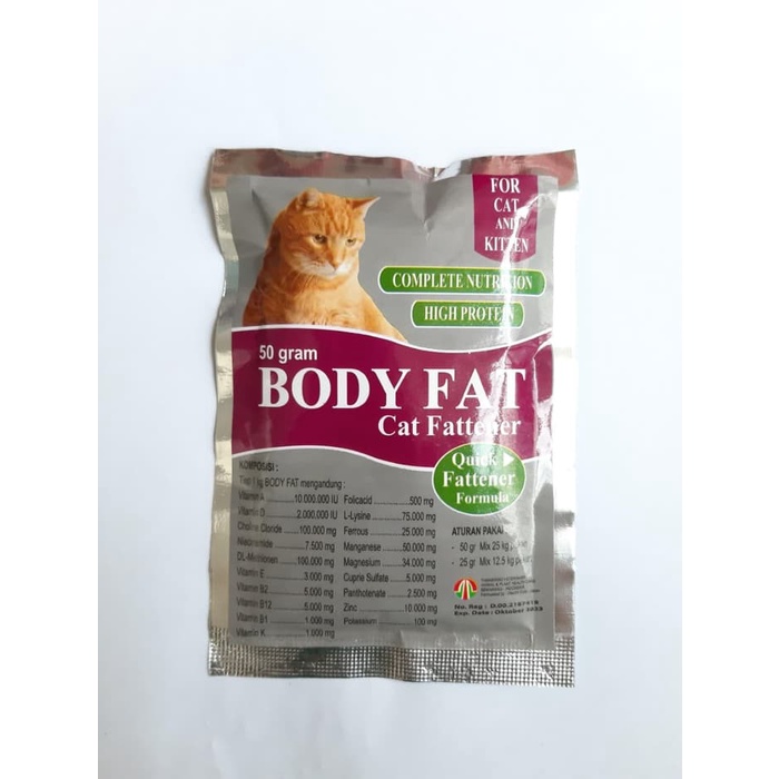 Terlaris Body fat Cat 50g Vitamin Penggemuk Kucing Sachet Bubuk Nutrisi Powder Bodyfat