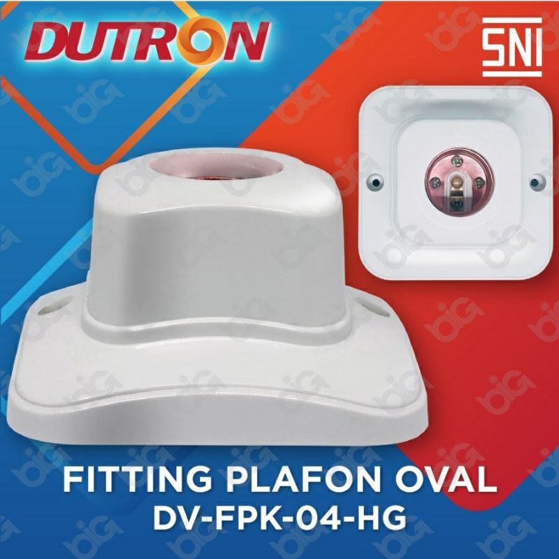 FITING PLAFON DUTRON 3&quot; DV Bulat  PUTIH