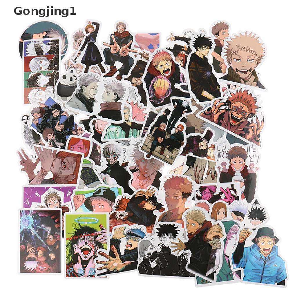 Gongjing1 50pcs Stiker Anime Jujutsu Kaisen Untuk Laptop / Koper