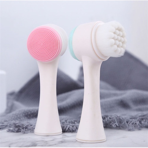 ALAT CUCI MUKA SILIKON BRUSH 2 SISI PEMBERSIH WAJAH 3D