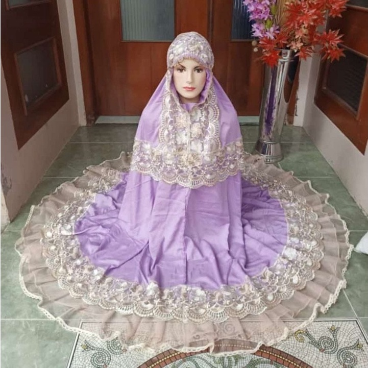 mukena dewasa rayon ROSSELINE tile LILAC