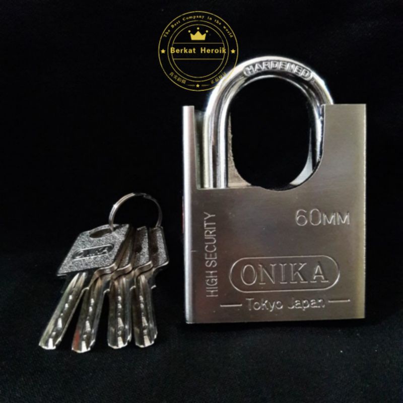 GEMBOK ONIKA JAPAN PREMIUM 50/60MM BAJA Super TEBEL AMAN PAdlock Pintu Gerbang Rantai Toko Kualitas JOS