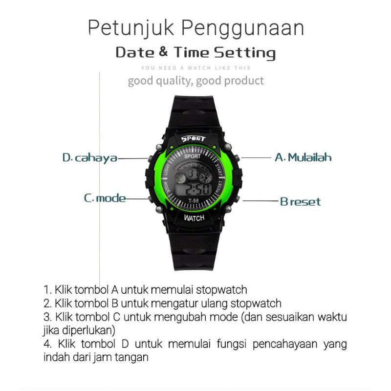 JAM TANGAN RUBBER S-SPORT DIGITAL FASHION PRIA WANITA JAM ANAK