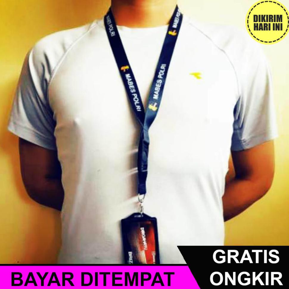 

(BAYAR DITEMPAT) RD3954 TALI LANYARD ID CARD HOLDER MABES POLRI PRINTING 2 SISI