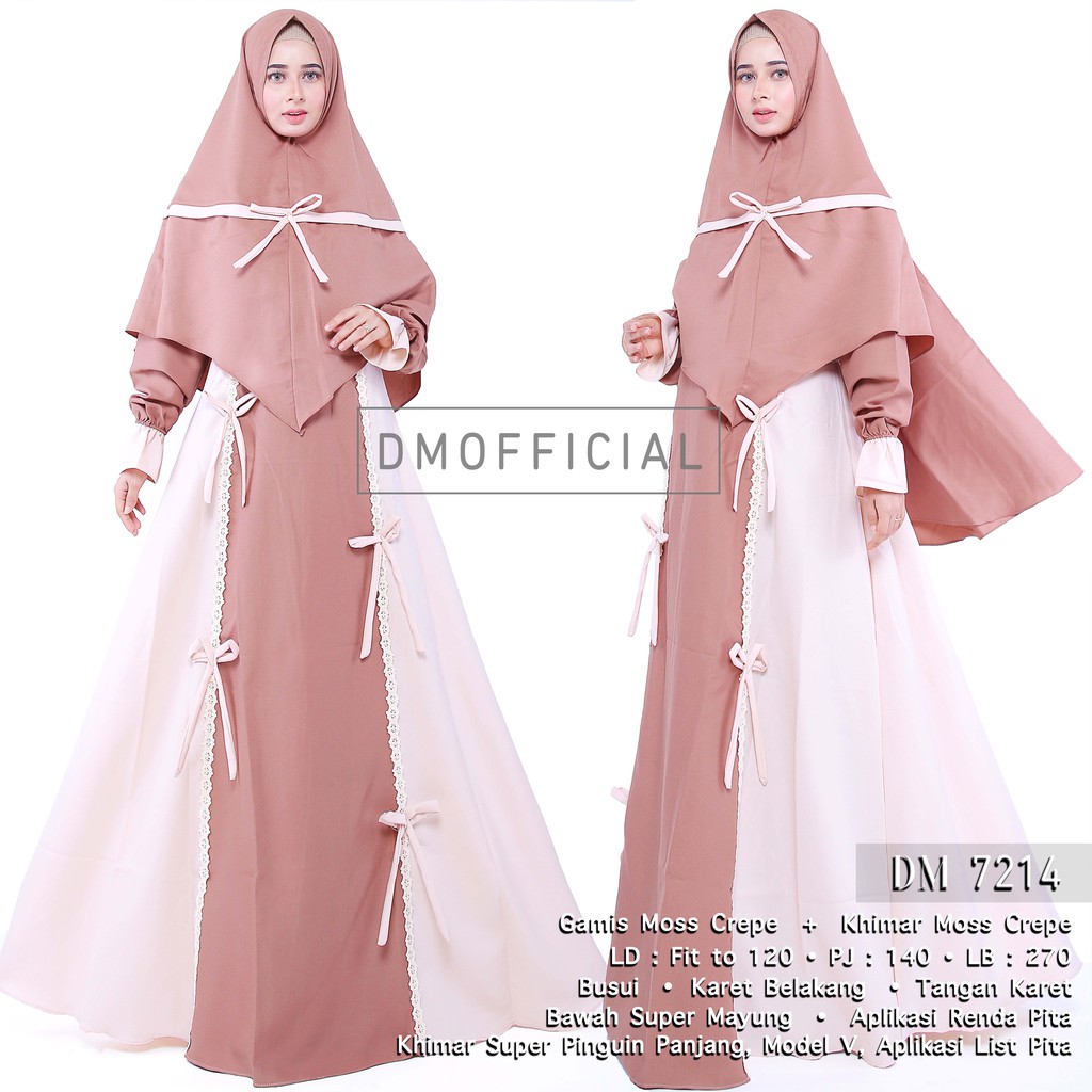 Gamis Syar i Set Baju Syari Moss Crepe Moscrepe Mosscrepe Busui Umbrella Busana Muslim Wanita
