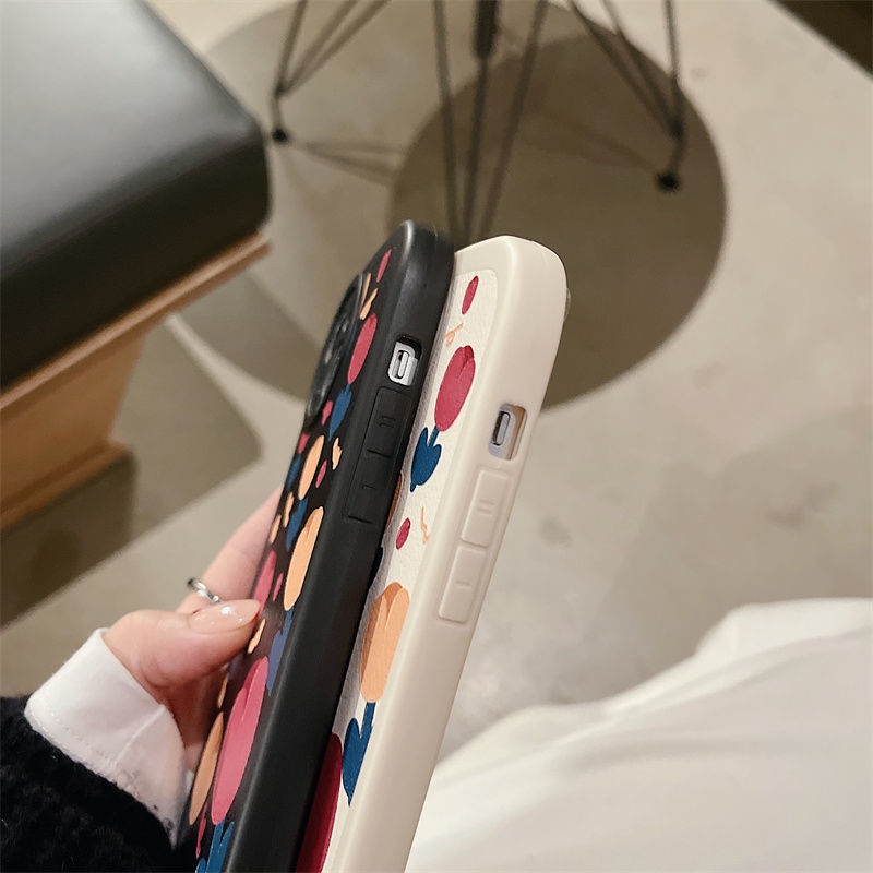 Round Phone Lens Design Tulip Pattern For IPhone 12 13 11 Pro Max X Xs Max Xr 7 8 Plus Silicone Phone Case Yjx4