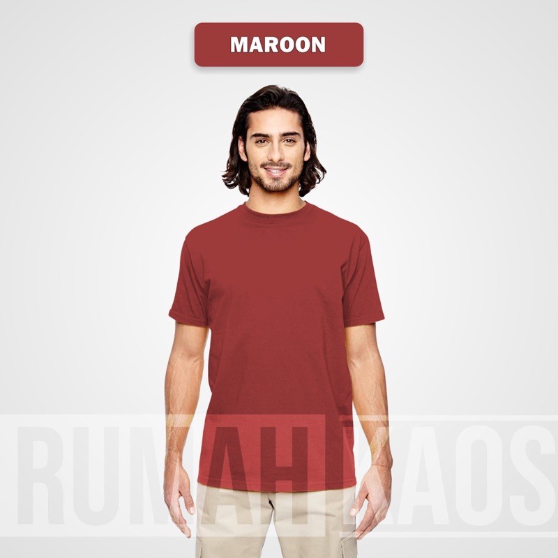KAOS POLOS (SOFT COLOR) 100% COTTON COMBED 30s ONECK/BAJU POLOS PREMIUM-MAROON