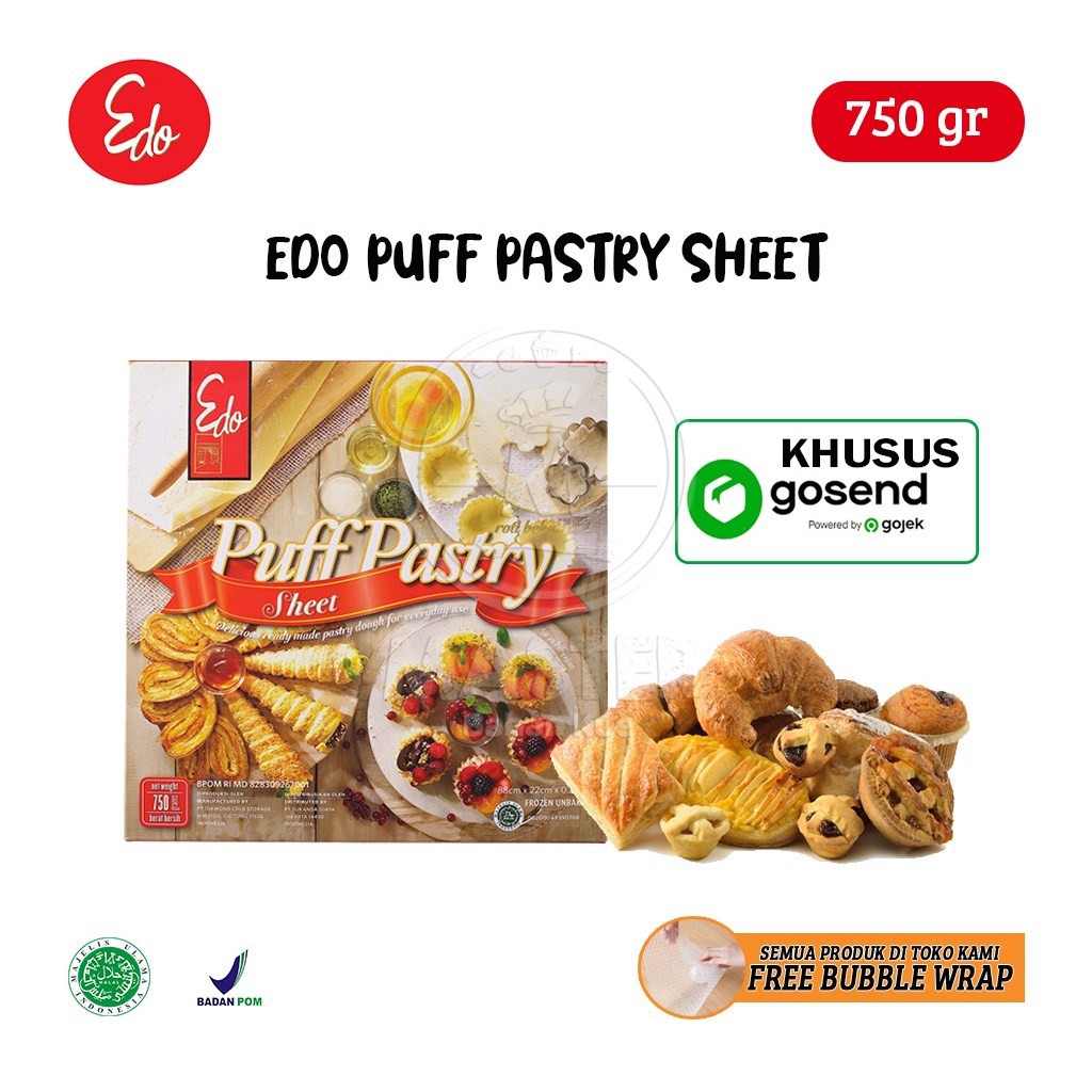 

Edo Puff Pastry Sheet 750 gr [KHUSUS GOSEND & GRABSEND]