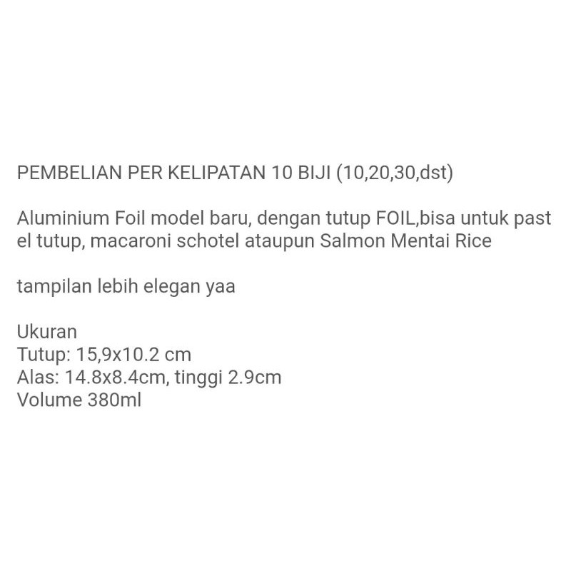 

Alumunium Foil Mentai / Macaroni / Spageti