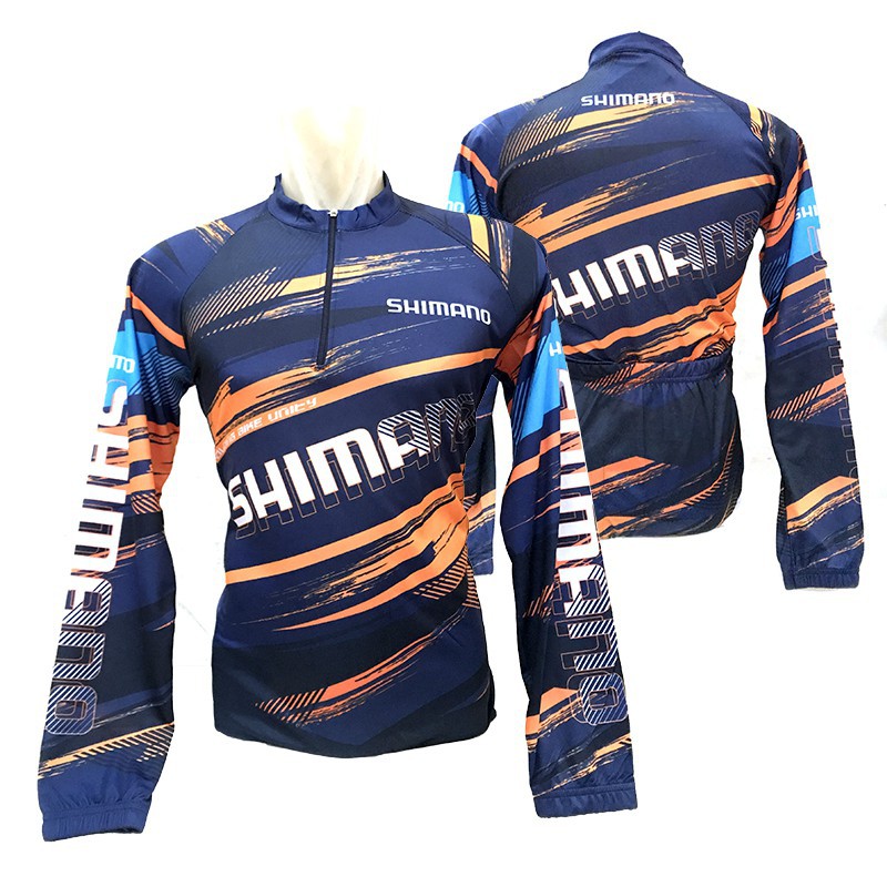 Jersey Sepeda Singletrek MAK Motif Shimano Navy Lengan Panjang