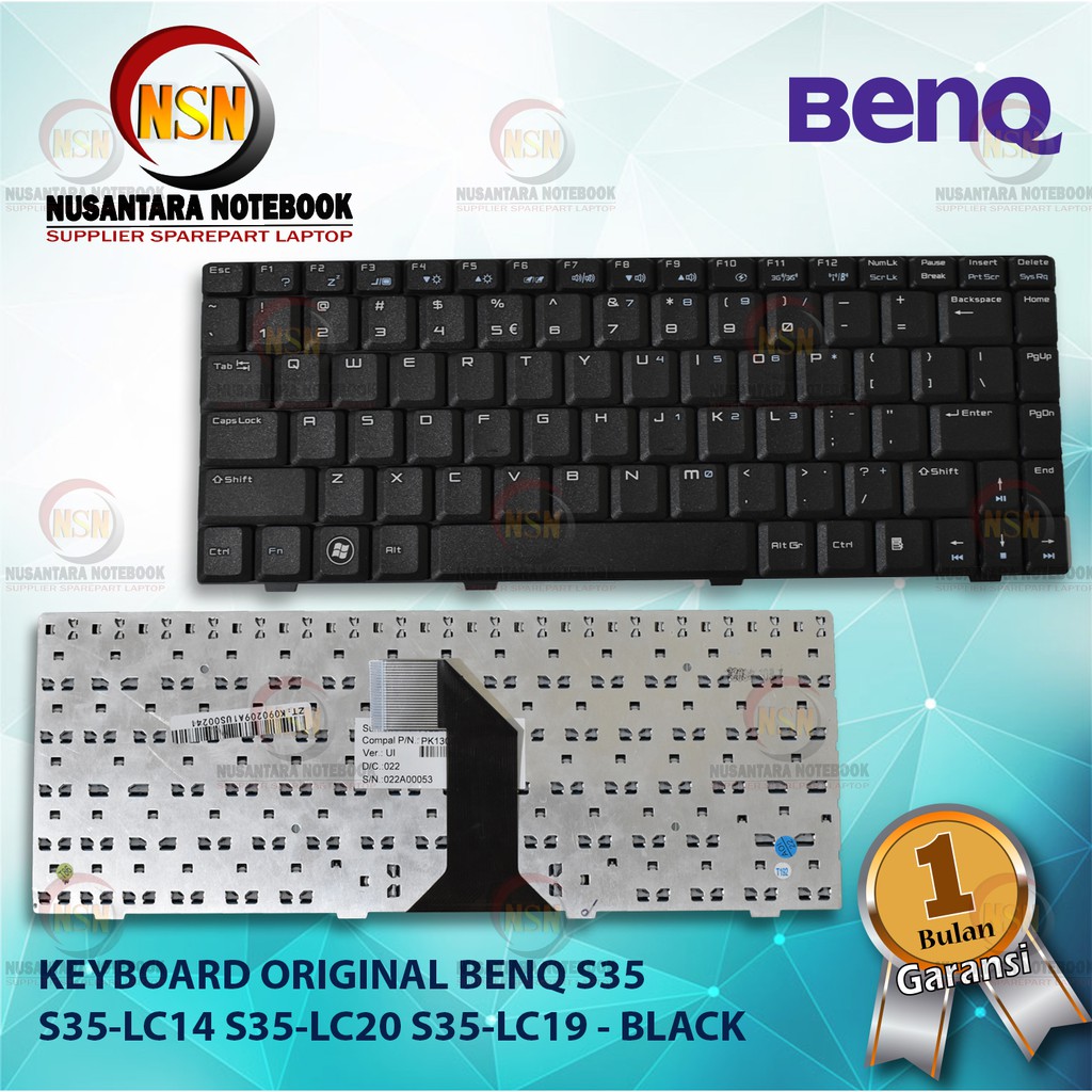 Keyboard Original BenQ Joybook S35 S35-LC14 S35-LC20 S35-LC19 - Black