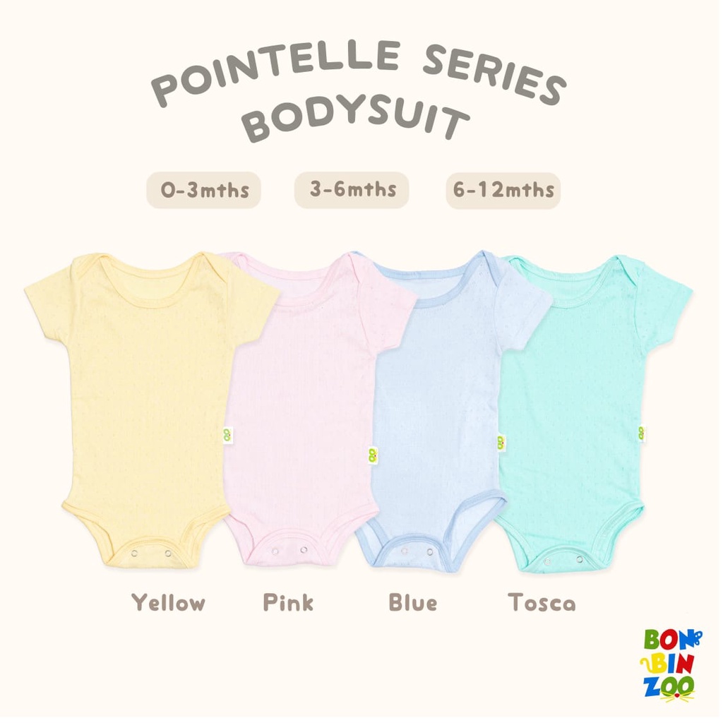 Pointelle Jumper Baju kodok / Bodysuit Pointelle Bayi BonBinZoo Motif Cewek/Cowok Newborn 0/3 3/6 Bulan