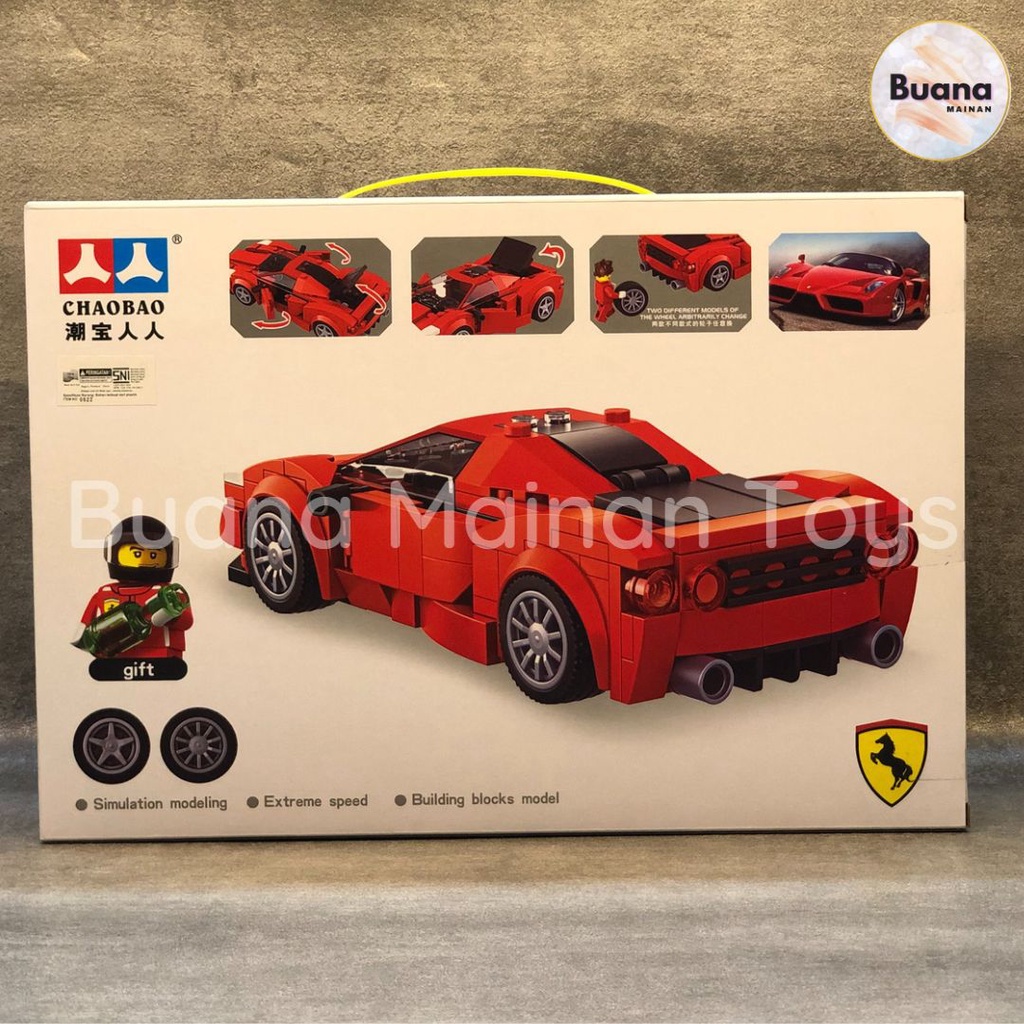 BRICKS CHAOBAO 7024 FERRARI SPORT CAR MAINAN EDUKASI ANAK MINIATUR MOBIL BALAP