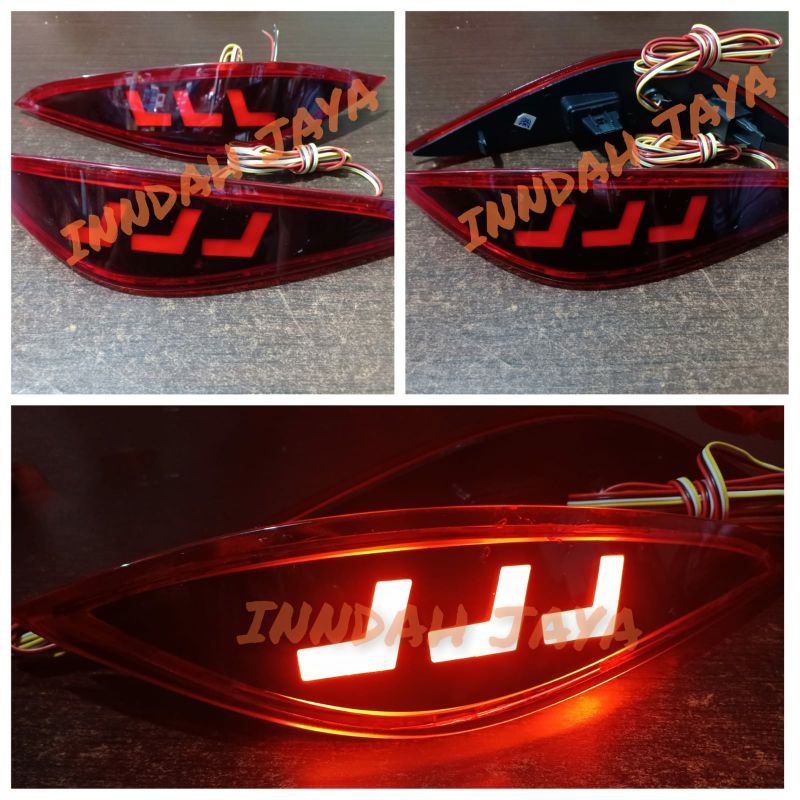 Lampu Led Bumper Belakang Al New Rush-Terios 2018-2022 Model L / Reflektor Rush