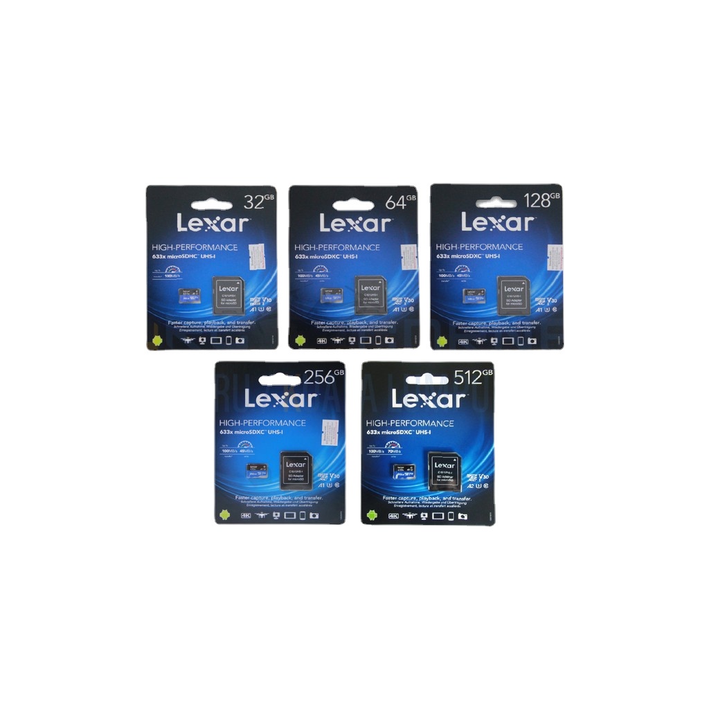 Lexar High-Performance 633 Memory/SD Cards for Drone, Gopro, Insta 360 ,DSLR 2gb 512gb 256g