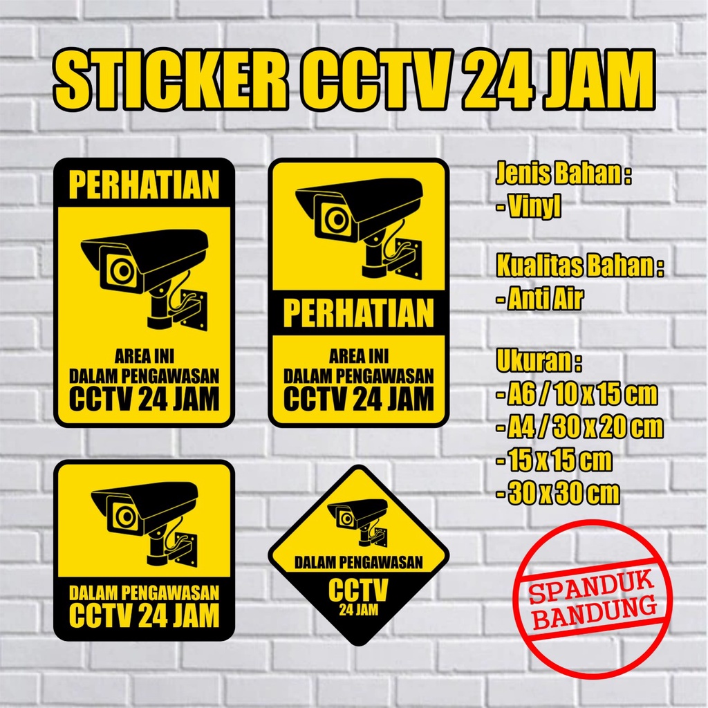 

stiker cctv / tanda cctv / stiker tempel CCTV