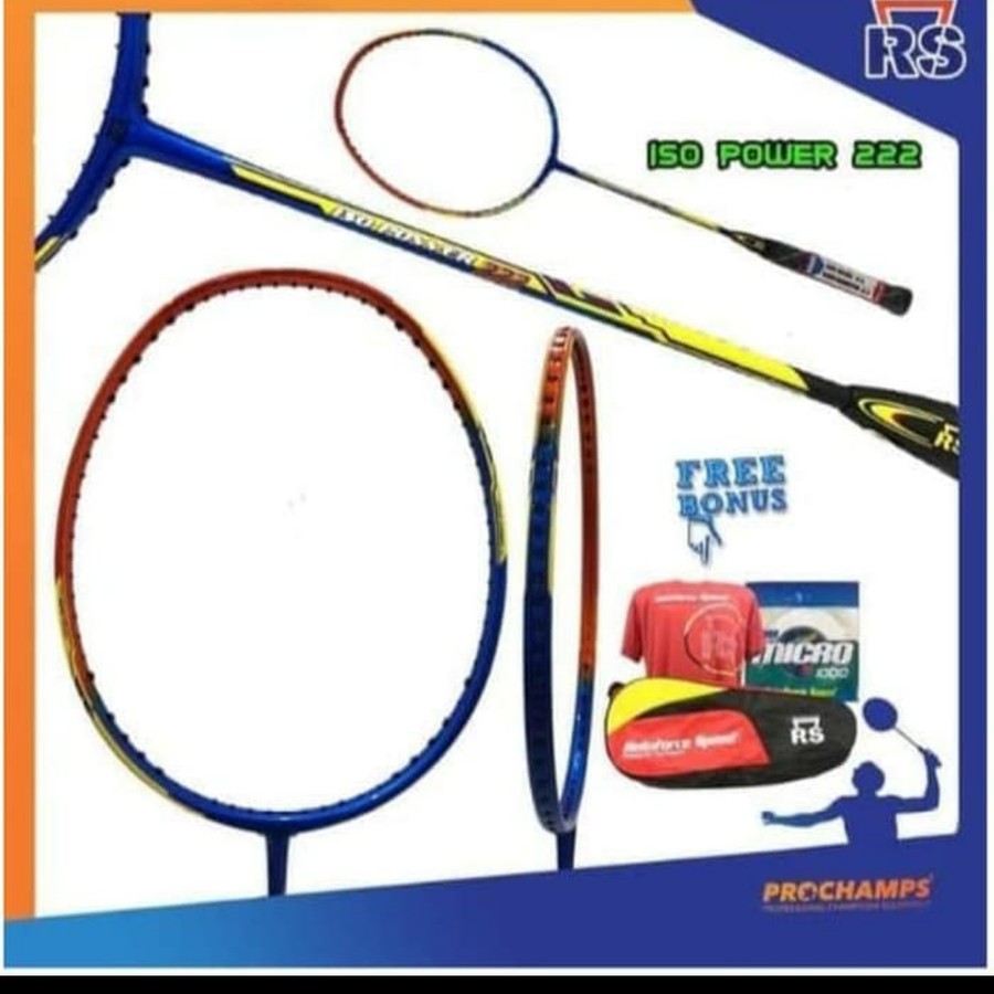 RAKET BADMINTON RS ISO POWER 222 PAKET LENGKAP