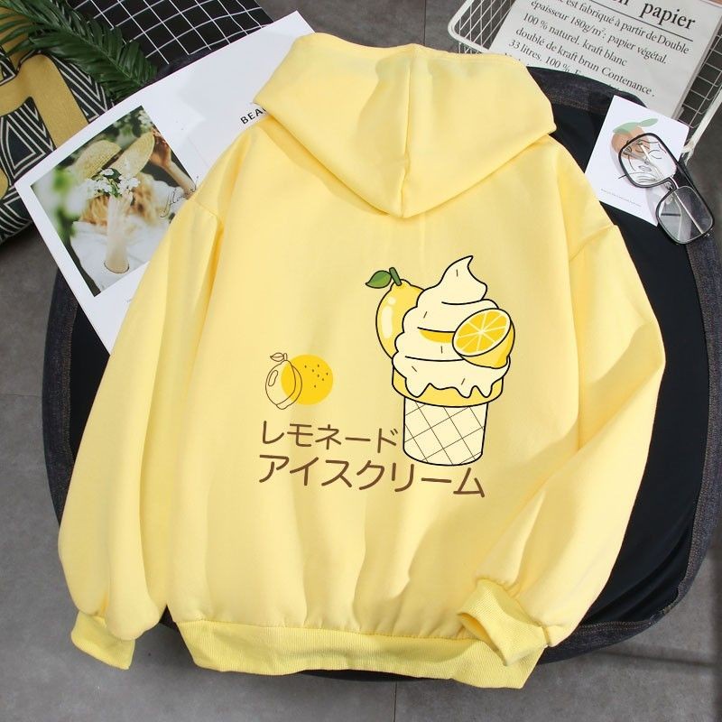 HOODIE WANITA LEMON ICE CREAM - ATASAN TEBAL KEKINIAN TERLARIS