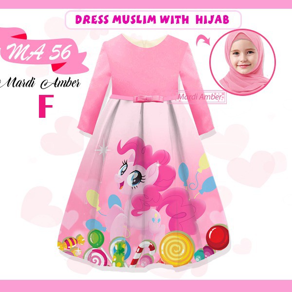 AS Dress Anak Muslim with Hijab Mardi Amber MA 56 KIDS 2Tahun - 7Tahun