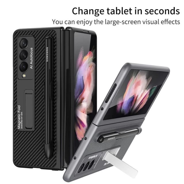 CASE SAMSUNG GALAXY Z FOLD 4 5G FOLD 3 MAGNETIC KICKSTAND S PEN HOLDER