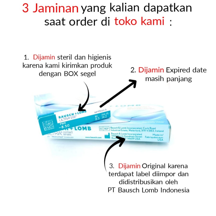 bausch and lomb ultra softlens bening bulanan silicone hydrogel clear