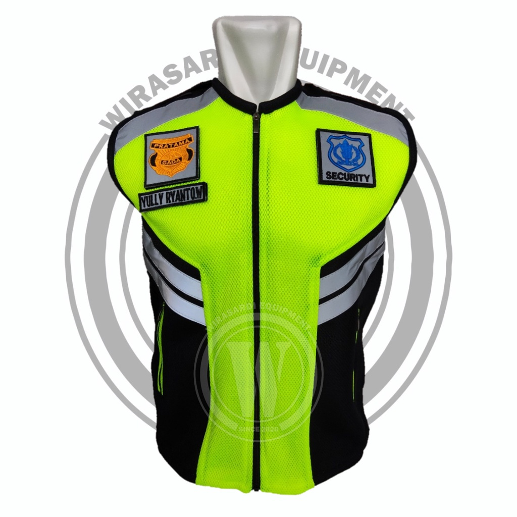 Rompi Security Bahan Double Mesh Tebal Full Logo Bordir Terbaru