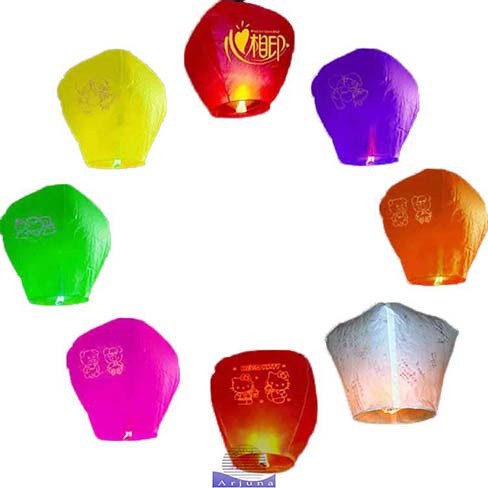 Lampion Terbang / Flying Sky Lanterns / Lentera Terbang (Warna Warni)