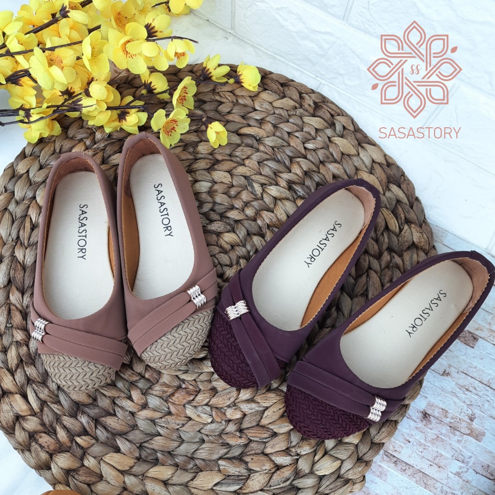 SEPATU FLATSHOES ANAK PEREMPUAN GARIS SAMPING 3 4 5 6 7 8 TAHUN HA13