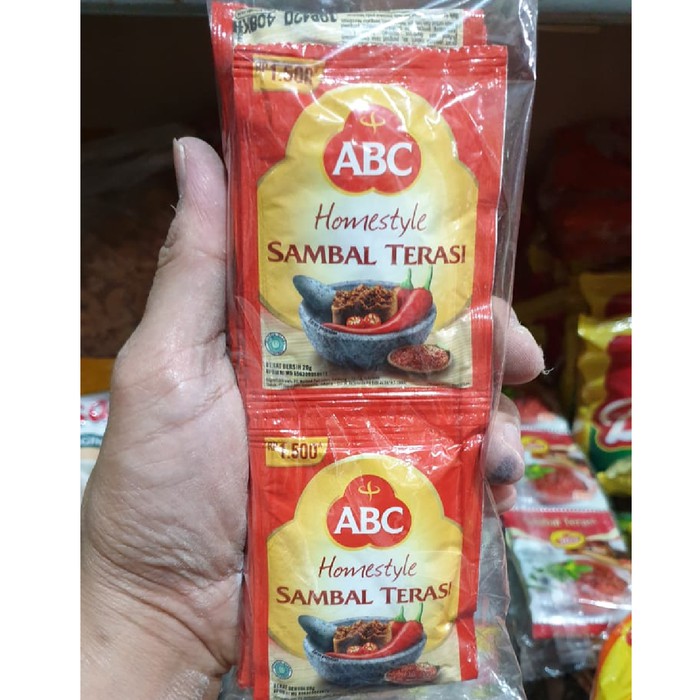 

Paket Isi 10 Sachet Sambal Terasi ABC 23gr Sambel Trasi | Pedas Pas