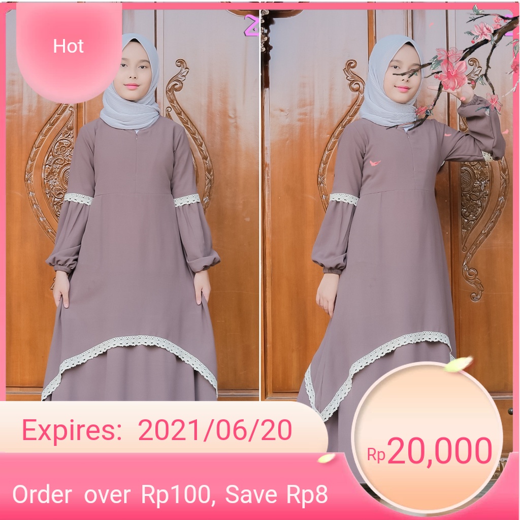 Gamis Malaysia Anak / Gamis Malaysia Renda Anak / Gamis Anak Terbaru / Baju Muslim Anak Perempuan / 