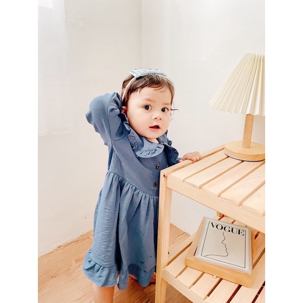 IMPORT dress crinkcled anak perempuan 1-3 tahun dress rayon dress baby balita cewek 0 1 2 3 tahun BRIANA DRESS tunik bayi tunik anak perempuan dress lengan panjang