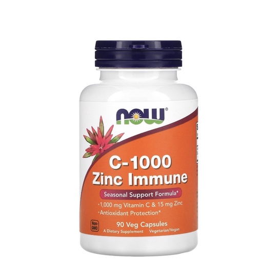 Now Foods C 1000 Zinc Immune Vitamin C 1000 mg & Zinc 15 mg 90 Vegetarian Capsules