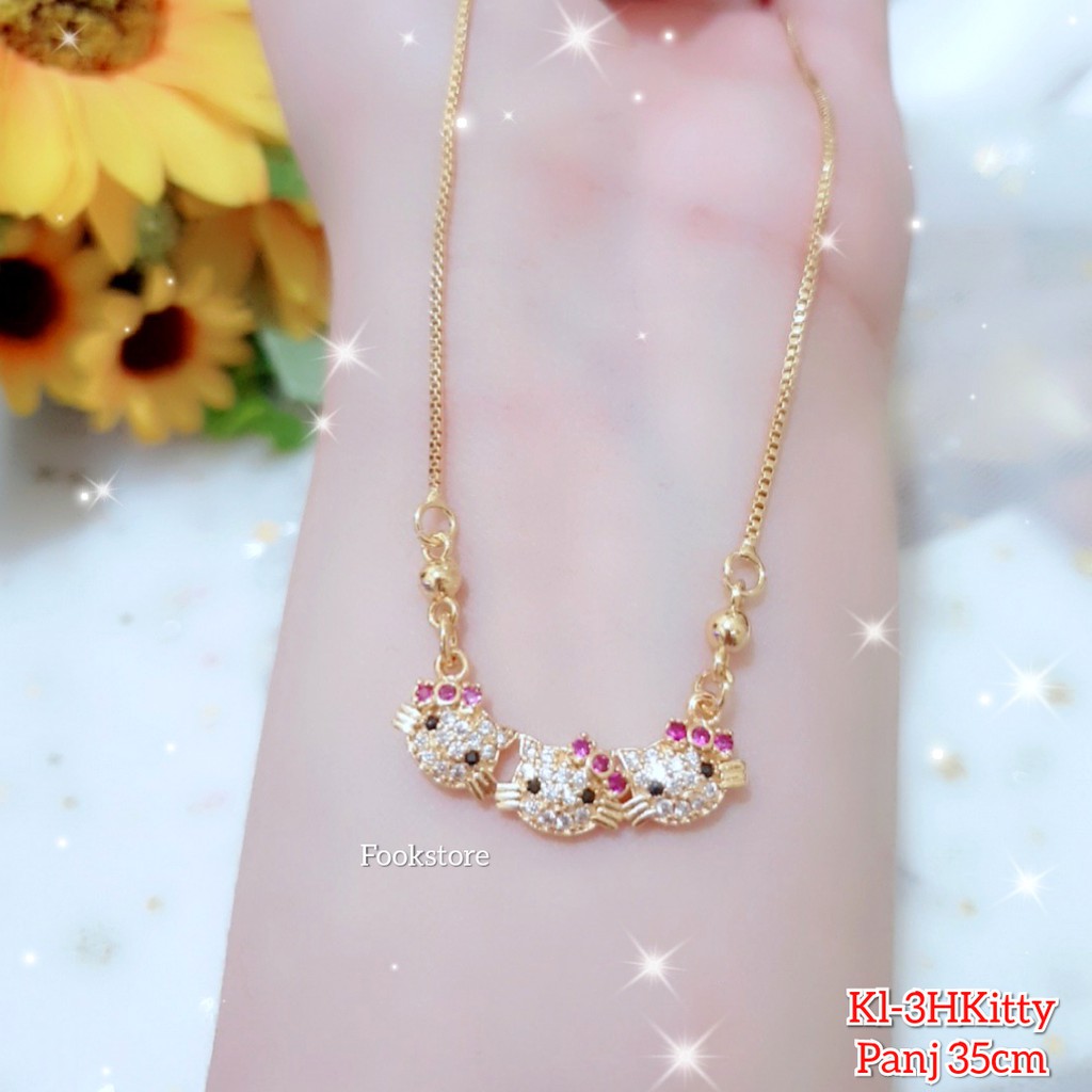 Kalung Anak Perempuan XUPING Gold Liontin KUCING