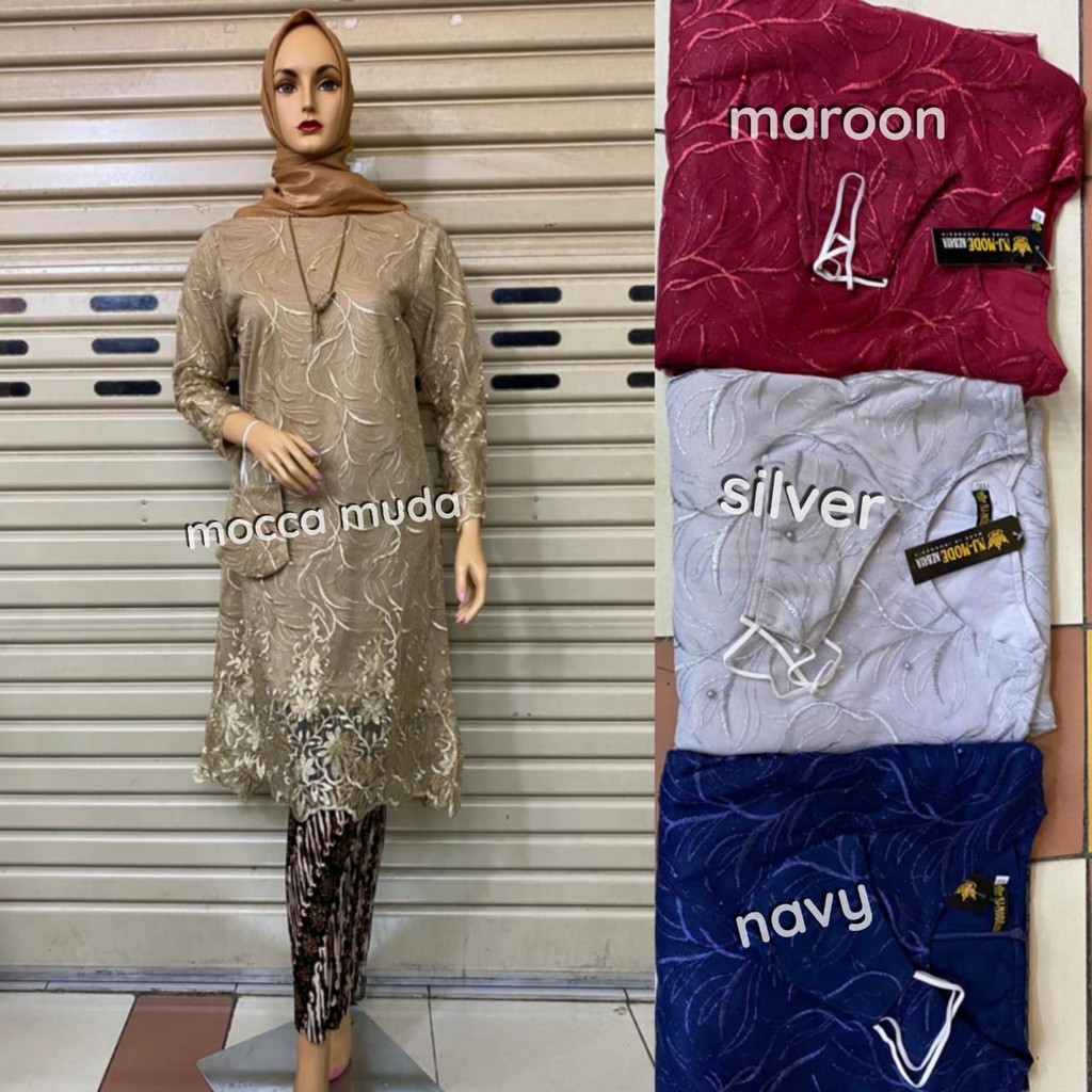 KEBAYA TULLE / STELAN KEBAYA TUNIK / BAJU KEBAYA / TUNIK BROKAT