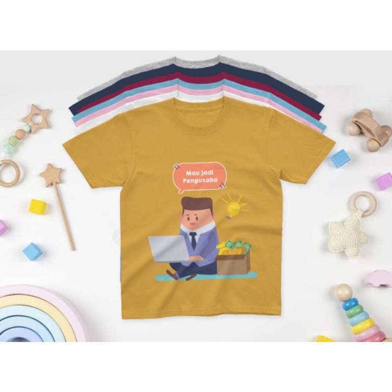 kaos anak motif pengusaha