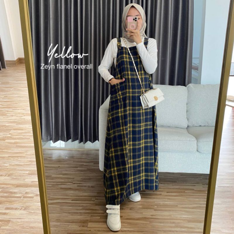 [COD] OVERALL ZEYN MOTIF KOTAK - BAHAN FLANEL IMPORT