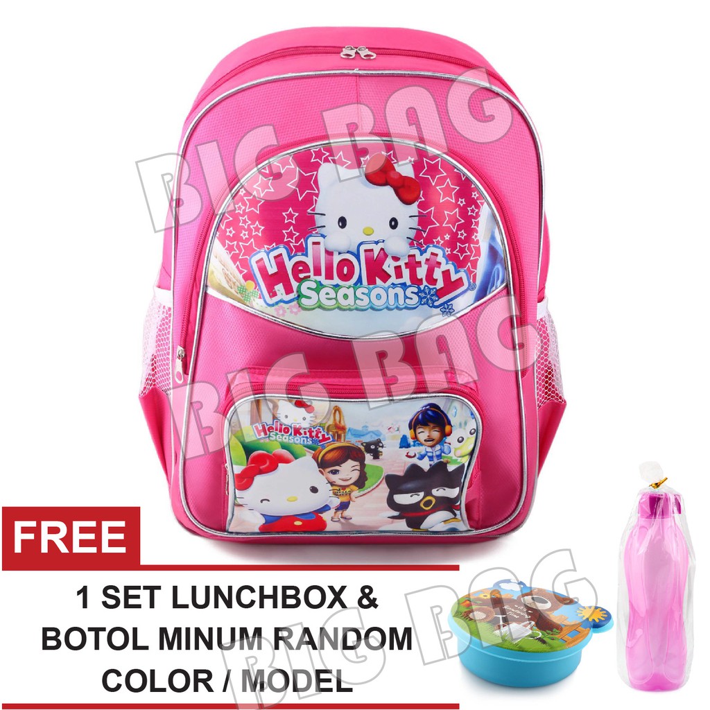 Tas Sekolah Anak Perempuan SD / TK Karakter Kartun - LUMINOUS.RTM + FREE Lunchbox &amp; Botol