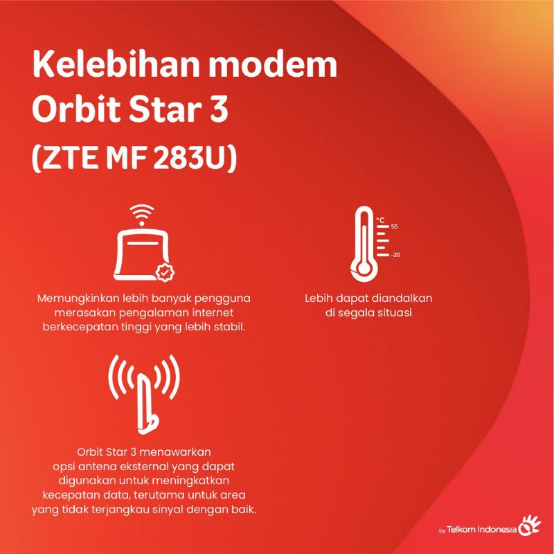 Telkomsel Orbit Star 3 Modem WiFi 4G High Speed Bonus Data 150GB