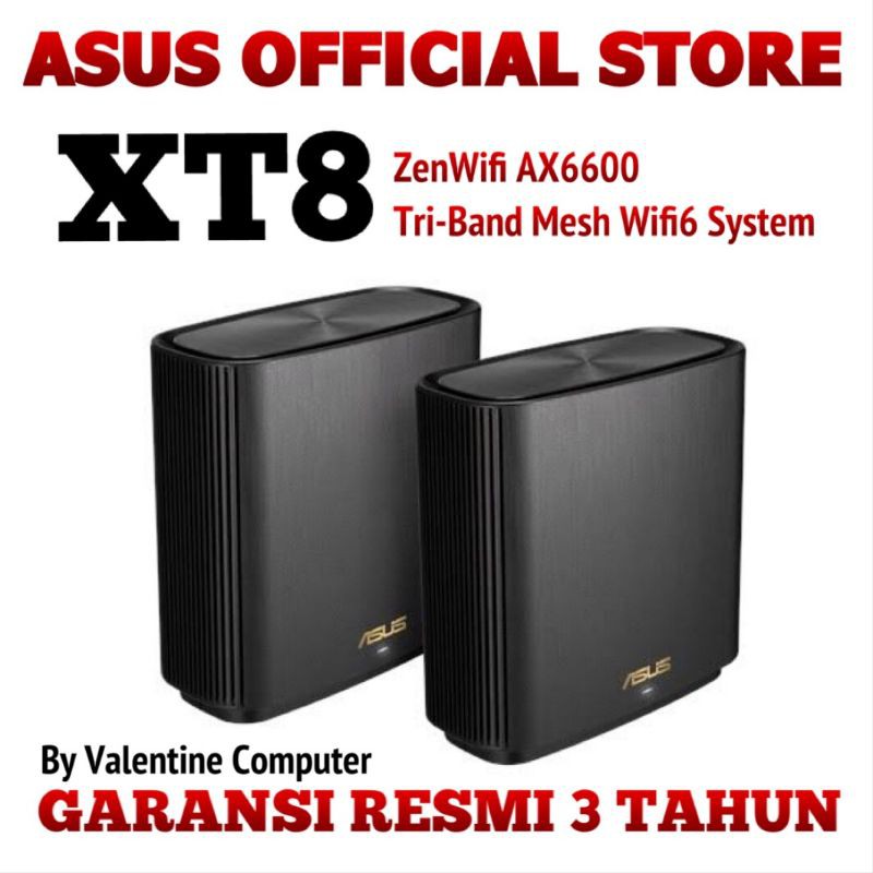 ASUS ROUTER XT8 ZENWIFI AX6600 TRI-BAND MESH WIFI SYSTEM [ DOUBLE PACK ]
