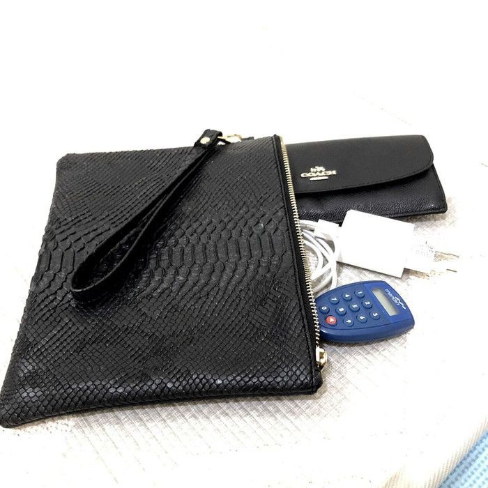 Tas wanita cewek import murah selempang slingbag CROCO CLUTCH - Hitam