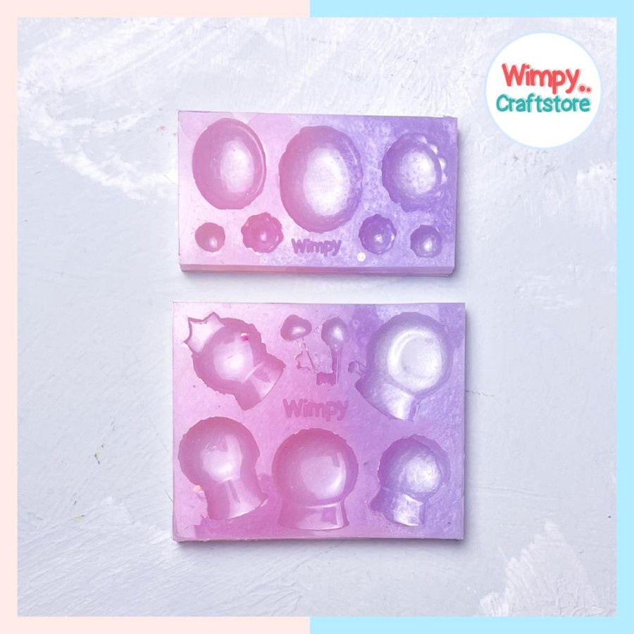 Wimpy Cetakan Silicone Snow Globe Bola Air Clay Cetakan Miniatur Cetakan Kue