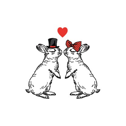 

POTATOO KISSING RABBIT Temporary Tatto Sticker