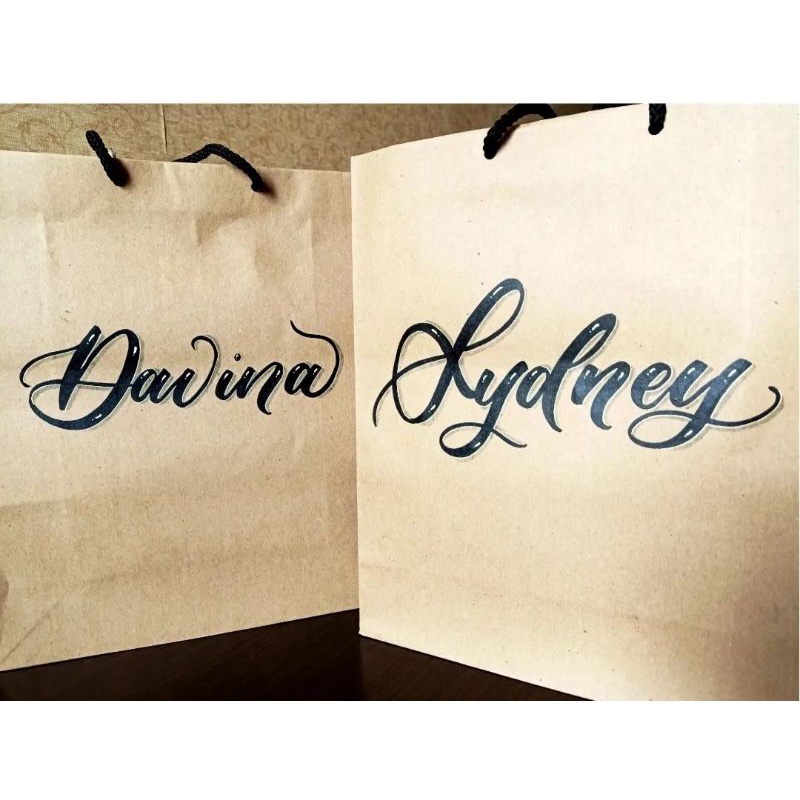 

Paper bag kantongan lettering boleh request tulisan