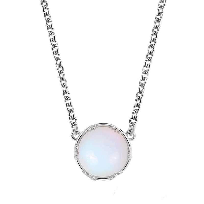 Kalung Gradient Blue Moonstone Korea Aksesoris Manis Sederhana Hadiah Liburan