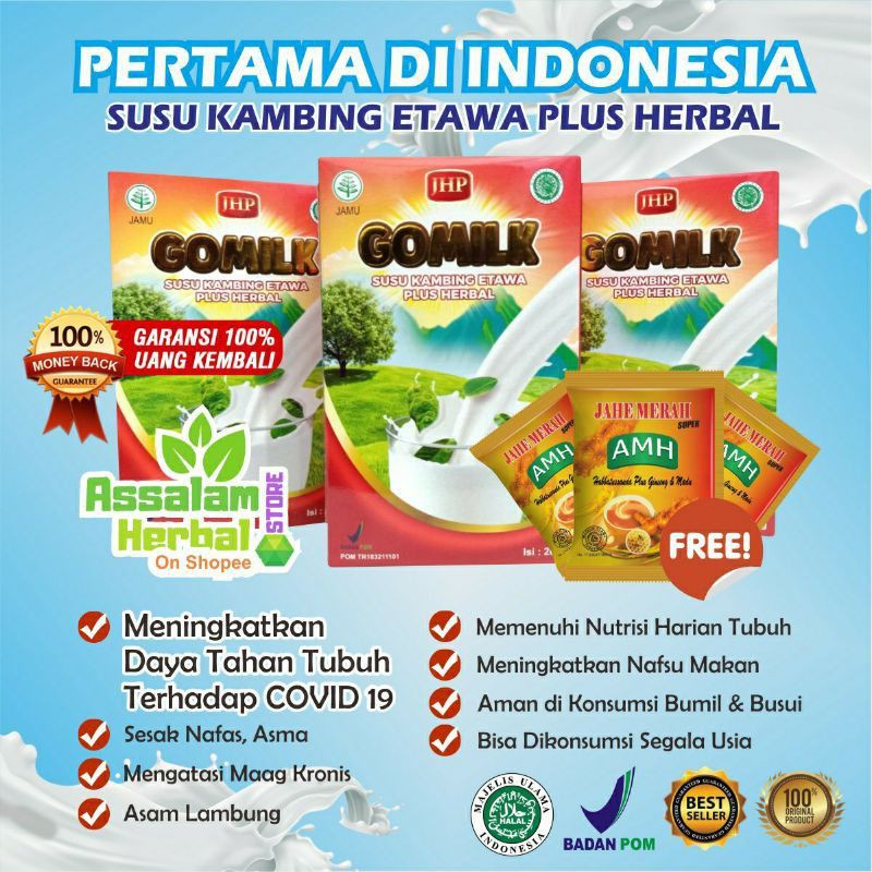 

[ PROMO ] BELI 3 GRATIS 3 Susu Kambing Etawa Gomilk Jahe AMH | Solusi Maag Lambung Asma Bumil Busui