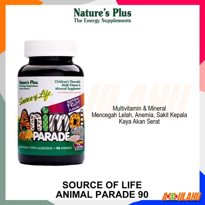 Natures Plus Sol Animal Parade Vitamin Anak Bpom Vit Anak -