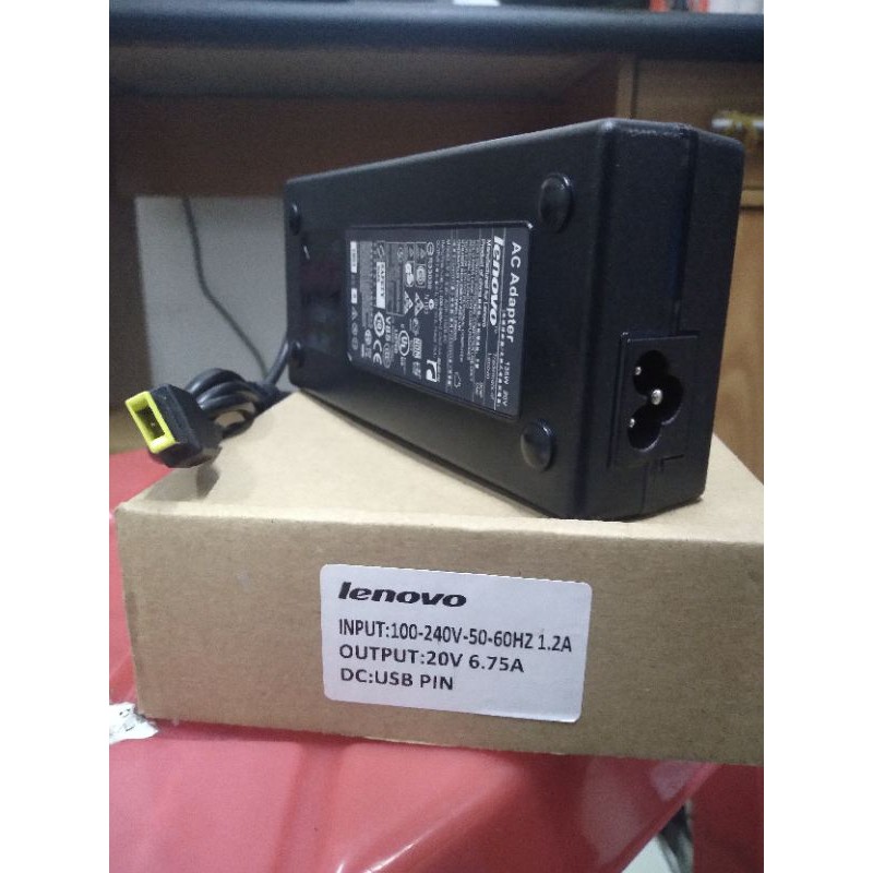 Adaptor Charger Cas Laptop Lenovo 20V 6.75A USB Original